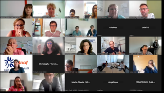 Capture d'écran avec participants au webinaire